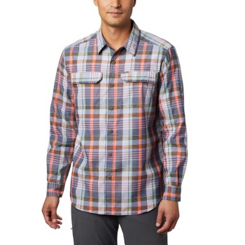 Columbia Silver Ridge 2.0 Plaid Long Sleeve, Camisa Azul Marino Multicolor Para Hombre | 170862-UNO